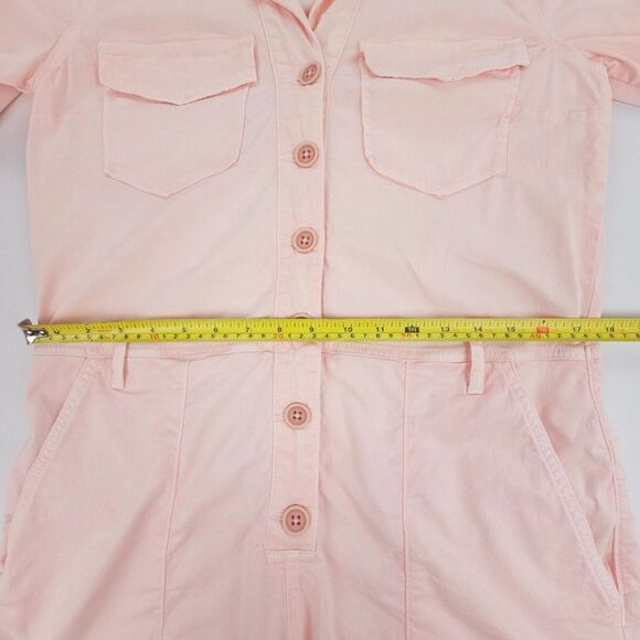 VERONICA BEARD Winifred Twill Cargo Utility Romper Blush Pink Workwear Shortall - Picture 4 of 9